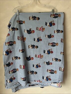 Vintage Ralph Lauren Teddy Bear Striped Twin Sheet Set (flat and fitted) cotton